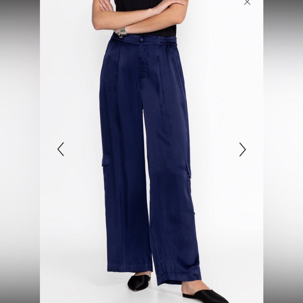 🌸 Johnny Was 🌸 Cupro Pleated Pull On Wide Leg Pant NWT